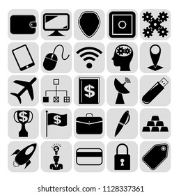 Set of 25 business symbols of icons. Collection. Amazing desing. Vector Illustration.