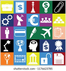 Set of 25 business symbols of icons. Collection. Amazing desing. Vector Illustration.