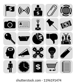 Set of 25 business symbols of icons. Collection. Amazing desing. Vector Illustration.