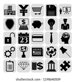 Set of 25 business symbols of icons. Collection. Amazing desing. Vector Illustration.