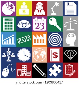Set of 25 business symbols of icons. Collection. Amazing desing. Vector Illustration.