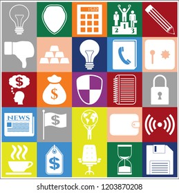 Set of 25 business symbols of icons. Collection. Amazing desing. Vector Illustration.