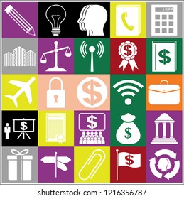 Set of 25 business symbols of icons. Collection. Amazing desing. Vector Illustration.