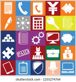 Set of 25 business symbols of icons. Collection. Amazing desing. Vector Illustration.