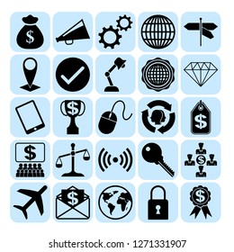 Set of 25 business symbols of icons. Collection. Amazing desing. Vector Illustration.