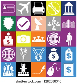 Set of 25 business symbols of icons. Collection. Amazing desing. Vector Illustration.
