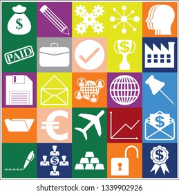 Set of 25 business symbols of icons. Collection. Amazing desing. Vector Illustration.