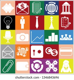 Set of 25 business symbols of icons. Collection. Amazing desing. Vector Illustration.