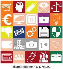 Set of 25 business symbols of icons. Collection. Amazing desing. Vector Illustration.