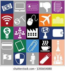 Set of 25 business symbols of icons. Collection. Amazing desing. Vector Illustration.