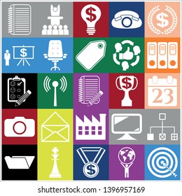 Set of 25 business symbols of icons. Collection. Amazing desing. Vector Illustration.
