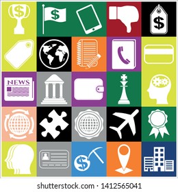 Set of 25 business symbols of icons. Collection. Amazing desing. Vector Illustration.