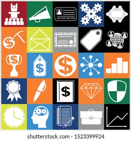 Set of 25 business symbols of icons. Collection. Amazing desing. Vector Illustration.