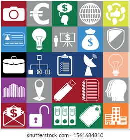 Set of 25 business symbols of icons. Collection. Amazing desing. Vector Illustration.