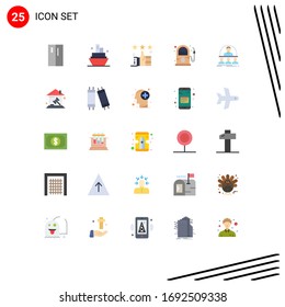 Set of 25 Commercial Flat Colors pack for business; gasoline; like; gas; star Editable Vector Design Elements