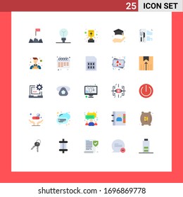 Set of 25 Commercial Flat Colors pack for wall; decorator; christian cross; restaurant; food Editable Vector Design Elements