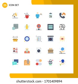Set of 25 Commercial Flat Colors pack for sweets; dessert; avatar; candy jar; person Editable Vector Design Elements