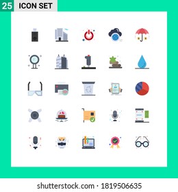 Set of 25 Commercial Flat Colors pack for finance; world; off; globe; cloud Editable Vector Design Elements
