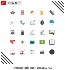 Set of 25 Commercial Flat Colors pack for comb; namaz; animal; pray; praying Editable Vector Design Elements