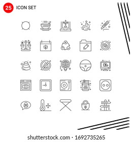 Set of 25 Commercial Lines pack for cut; wheel; qehwa; medical; flowchart Editable Vector Design Elements
