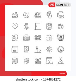 Conjunto de 25 líneas comerciales para gadget; ordenadores; van; mujeres; elementos de diseño de vectores editables para embarazo