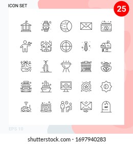 25 Handelspackungen für den Kalender; Nachricht; Planet; Post; Umschlag Bearbeitbare Vektorillustration-Design-Elemente