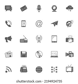 Conjunto de 25 iconos de vector de comunicación