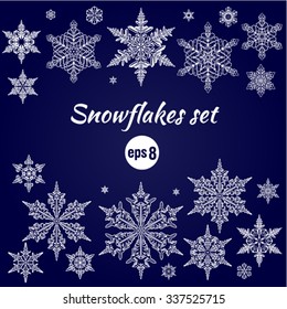 Set of 25 decorative snowflakes