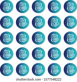 Set Of 25 File Format Icons For Mobile Application and websites
