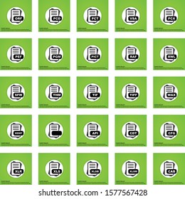 Set Of 25 File Format Icons For Mobile Application and websites
