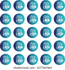 Set Of 25 File Format Icons For Mobile Application and websites
