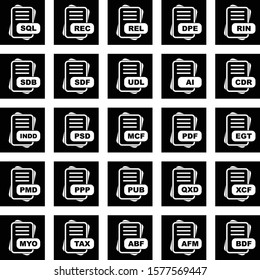 Set Of 25 File Format Icons For Mobile Application and websites
