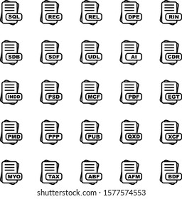 Set Of 25 File Format Icons For Mobile Application and websites
