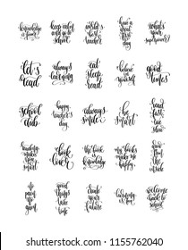 set of 25 hand lettering concept inscriptions text for back to school holiday design, calligraphy vector illustration collection