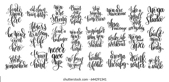 Set 25 Hand Lettering Inscriptions About Stock Vector (Royalty Free ...