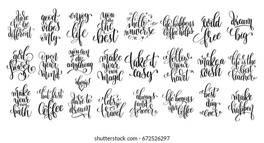 Set 25 Hand Written Lettering Photography Stock Vector (Royalty Free ...