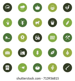 Set Of 25 Harvest Icons Set.Collection Of Vineyard, Farm Vehicle, Garlic And Other Elements.