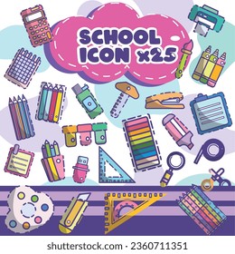 25 ICONS IN DIE SCHULE EINSTELLEN