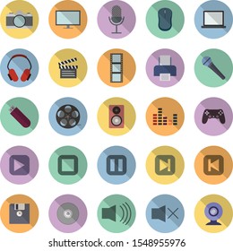 Set of 25 icons on the theme of multimedia