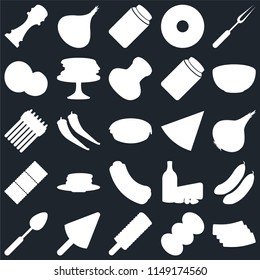 Set Of 25 icons such as Bacon, Coffee, Ice cream, Spoon, Bowl, Pizza, Hot dog, Biscuit, Coconut, Pickles, Onion, web UI editable icon pack, pixel perfect