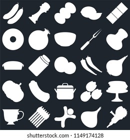 Set Of 25 icons such as Grinder, Onion, Gingerbread, Asparagus, Tea, Salt, Pepper, Pot, Pumpkin, Doughnut, Coffee, web UI editable icon pack, pixel perfect