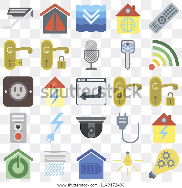 Set 25 Icons Such Smart Light Stock Vector Royalty Free