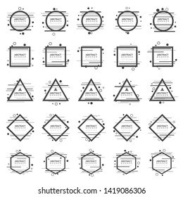 Set of 25 Modern abstract banner graphic design template. Black white banner with geometric shape suitable for poster, book cover, card, and flyer