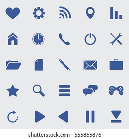 Set of 25 modern flat icons. For web and mobile design