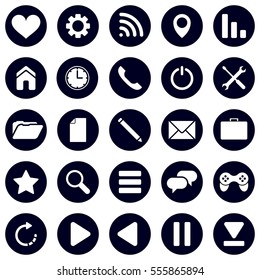 Set of 25 modern flat icons. For web and mobile design