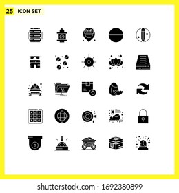 Set of 25 Modern UI Icons Symbols Signs for summer; pencil; library; process; tablet Editable Vector Design Elements