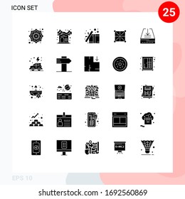 Set of 25 Modern UI Icons Symbols Signs for rule; development; box; design; surprise Editable Vector Design Elements