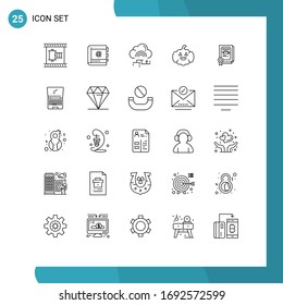 Set of 25 Modern UI Icons Symbols Signs for pumkin; connect; contacts; link; network Editable Vector Design Elements