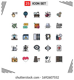 Set of 25 Modern UI Icons Symbols Signs for focus; focus group; table lamp; hospital; ambulance Editable Vector Design Elements
