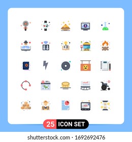 Set of 25 Modern UI Icons Symbols Signs for tick; profile; dessert; check; dish Editable Vector Design Elements